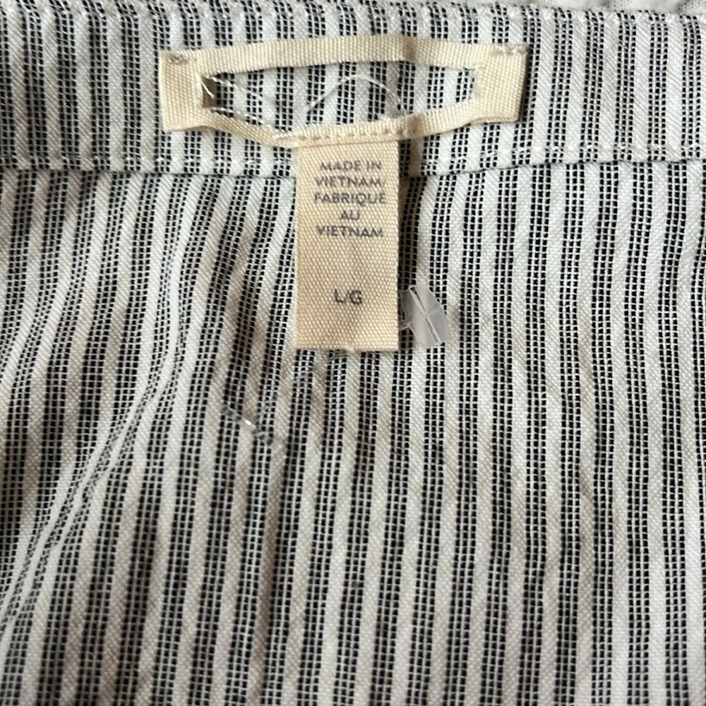 Eileen Fisher White Textured Top Wide-Leg Pants, like new - Picture 9 of 10